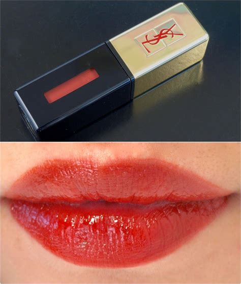 ysl glossy stain swatches 5 rouge vintage|YSL pur couture lip stain.